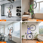 2PC Vertical Bike Stand,Freestanding Space-Saving Bike Rack with Adjustable Height for Wheels Sizes up to 29”,Indoor Bike Storage Rack,Garage & Apartment,Upright Bicycle Floor Holder for MTB Road Bike