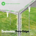 Quictent 10x20 ft Heavy Duty Car Canopy Galvanized Frame Carport Outdoor Party Tent Boat Shelter with 3 Reinforced Steel Cables - Gainsboro