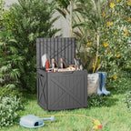 32 Gallon Deck Box,Resin Outdoor Storage Box with Lockable for Patio Furniture, Pool Accessories, Garden Tools, Waterproof Outside Storage Box, Black