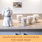 SPOTTED DOG GIFT COMPANY Ceramic Cookie Jar with Lid, Large Dog Treat Jar for Cookies & Biscuits, Cute Novelty Storage Container for Kitchen Counter, Gifts for Dog Lovers - 49oz White