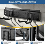 21Pack Garage Tool Organizer Wall Mount 66'', 750lbs Heavy Duty Storage Hook Rack with 17 Adjustable Hooks, Yard Tool Hanger for Shovel Rake Ladder Garden Tool, Easy Assembly Garage Wall Organization