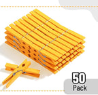 Mr. Pen- Wooden Clothes Pins, Natural Wood, 50 Pack, 2.9 Inch, Yellow, Rust Resistant Clothes Pins for Hanging Clothes, Clothes Pins Wood, Clothing Pins, Clothes Pegs, Clothespins, Wood Clothespin