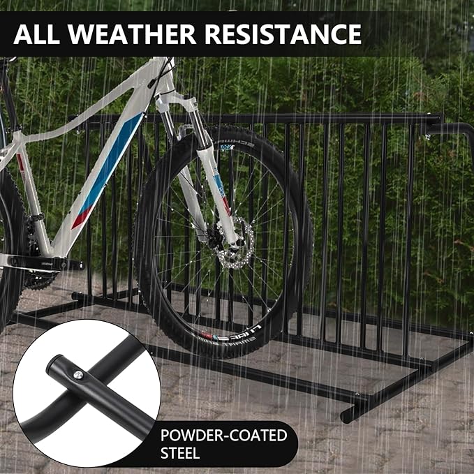 Bike Rack, Commercial 10-Bike Capacity Dual Side Outdoor Bike Rack Stand, Stable Lightweight Bike Parking Stand Floor for Front Yards, Stores, Schools, Storefronts, Workplace