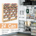 Nisorpa 24 Can Spray Paint or Lube Can Holder Aerosol Can Rack 6-Tier Wooden Spray Paint Can Storage Rack Wall Mount Aerosol Spray Can Organizer for Garage and Craft Workroom- 14.2" L x 5" W x 30" H