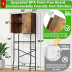 Over The Toilet Storage Cabinet - 2-Door Bathroom Organizer Shelf, Freestanding Space-Saver Toilet Rack with Privacy Protection, Water-Resistant Above Toilet Storage Cabinet for Small Bathrooms(Brown)