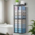 Bathroom Towel Storage, Black Bathroom Towel Holder, Wall Mounted Towels Racks Shelf Towels Organizer for Rolled Towels, 34inch Modern Storage Rack Organizer for RV