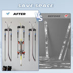 Hikeen Ski Wall Rack for Garage - Ski Wall Mount Storage Rack Fits Any Ski,Garage Organization & Space-Saving Winter Gear - Durable Ski Rack for Wall Display 2Pack