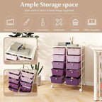 RELAX4LIFE 10-Drawer Rolling Storage Cart - Mobile Craft Art Supply Storage Organizer for Tool Scrapbook Paper Salon, Office School Classroom Teacher Rolling Cart with Drawers, Utility Cart on Wheels
