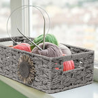 Toilet Paper Basket for Tank Top Bathroom Baskets for Organizing Bathroom Tray for Counter Storage Basket for Bathroom Organizer-Gey, Grey