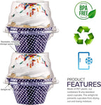 Stock Your Home Individual Plastic Cupcake Containers Disposable with Connected Airtight Dome Lid (1000 Count) Clear Single Cupcake Container, BPA Free