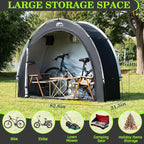 Happy Travel Bike Storage Tent Shed, Outdoor Waterproof Bicycle Covers Shelter with Window for 2/3/4/6/8 Bikes,Oversized Outside Portable Sheds for Lawn Mower,Garden Tools