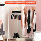 Hat Rack for Baseball Caps Hat Organizer Holder for Hanger & Room Closet Display, 2Pack 10 Hat Storage Clips for Hang Ball Caps Beanie, for Men Gift, Not Including Hangers & Hats (2PC Black)