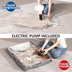Hanging Vacuum Storage Bags, 4 Pack Hanging Storage Bags for Clothes With Electric Pump, Vacuum Sealed for Suits, Dress, Jackets (2 Long, 2 Short)