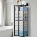 Bathroom Towel Storage, Black Bathroom Towel Holder, Wall Mounted 3 Bar Towels Racks Shelf Towels Organizer for Rolled Towels, Modern Storage Rack Organizer for RV, 34inch