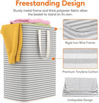 Lifewit 1 Pack Laundry Basket 65L Each, Collapsible Clothes Hamper with Reinforced Handles, Freestanding Waterproof Design for Bedroom and Laundry Room, Grey 65L Total