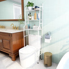 3-Shelf Bathroom Organizer Over The Toilet Space Saver Over The Toilet Rack Bathroom Corner Stand Storage Organizer (White)