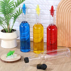 Tioncy 10 Sets 15oz Plastic Liquor Bottles with Pourers Sets 10 Plastic Long Neck Syrup Bottles with Pourer and Caps Reusable Leakproof for Home Party Bar (Multicolor)