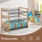 Can Organizer for Pantry 3-Tier, Can Storage Organizer Pantry, Soda Can Organizer, Holds up to 36 Cans Holders for Pantry, Cabinet, Countertop, Carbonized Brown