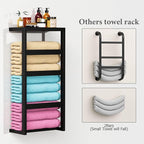 Bamboo Wall Blanket Ladder, 4-Tier Towel Racks, Bamboo Bath Towel Racks for Bathroom Wall Mounted, Decorative Blanket, Quilt, Towel, Scarf Ladder Shelves for Bathroom, Living Room, Bedroom， Black