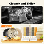 Dry Food Dispenser, Wall Mounted 6 Grid Beans Dispenser Grain Dispenser with Measuring Cup 22 Pounds Kitchen Storage Countertop Organizer for Kitchen Rice Beans Organizing