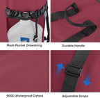 BALEINE 120L Laundry Bag Backpack, 900D Oxford Fabric Large Travel Laundry Bags with Shoulder Straps and 2 Mesh Pockets for College Dorm, Apartment, Laundromat (Red, 120L)