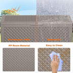 New 100 Gallon Outdoor Storage Box, Resin Deck Boxes Waterproof, Indoor Outdoor Bin for Package Delivery, Patio Cushions, Gardening Tools, Lockable, UV Resistant