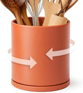 D'vine Dev 360° Rotating Utensil Holder – 7.2" Kitchen Utensil Crock for Countertop, Modern Cooking Tool Organizer for Kitchen Storage & Décor, Pumpkin, 72-X-E-2