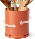 D'vine Dev 360° Rotating Utensil Holder – 7.2" Kitchen Utensil Crock for Countertop, Modern Cooking Tool Organizer for Kitchen Storage & Décor, Pumpkin, 72-X-E-2