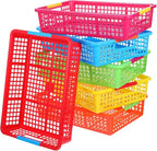 6 Pack Large Plastic Classroom Paper Organizers, Turn in Trays Classroom,Paper Trays for Classroom, Book Baskets for Library, Drawers, Office, Home (13.6 x 10 x 3.1 Inch)