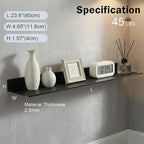Z metnal Wall Shelf, Long Floating Shelves, Metal Hanging Shelf for Living Room Kitchen Storage Entry, Aluminum, Wall Mounted, Matt Black, 24 inch, Set of 2