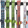 32 inch Ski Rack, Wall Mounted Ski Storage for Garage Storage Snowboard Organizer System, 10 Pairs of Skis Holder Hangers for Home Shed, Holds Up to 300lbs
