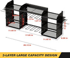 Power Tool Organizer Wall Mount with Charging Station, Heavy-Duty Metal Garage Tool Storage Rack & 8 Outlet Power Strip, 51 Inch 3 Tier 8 Bin Shelves for Workshop Organization
