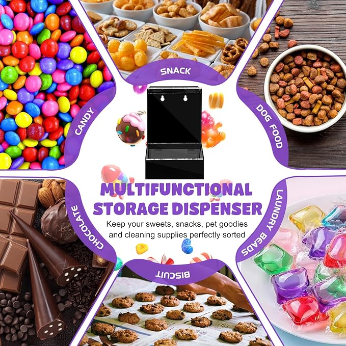 Candy Dispenser Countertop with Lids,Acrylic Laundry Pods Dispenser,Wall Mounted Storage Dispenser for Laundry Room Pantry Office Store