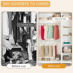1.3 Inch Diameter Closet Rods for Hanging Clothes 17-100 Inch Adjustable, Metal Heavy Duty Closet Pole, Silver Closet Bar for Hanging Clothes, Suitable for Closet, Wardrobes, Bathroom, Windows