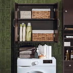Haotian Wall Cabinet Laundry Room, Medicine Cabinet for Bathroom Kitchen Garage,Floating Cabinet Hanging Storage with Adjustable Shelf, Brown FRG231-BR
