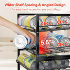 SUFAUY Stackable Can Rack Organizer for Pantry, 2 Tier Soda Canned Food Storage Holds Up to 60 Cans, Steel Square Frame Shelves for Storage, 2 Pack