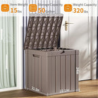 ROJIK Outdoor Storage Housing Deck Box - Waterproof Patio Furniture, Garden Tools, Cushions, Pool Accessories Storage Bench with Lockable Lid and Side Handles (Grey, 50 Gal)