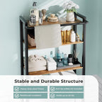 Over-The-Toilet Storage Shelf, 4-Tier Bathroom Organizer Shelf, Freestanding Space Saver Shelves Over Toilet with Adjustable Shelf for Bathroom, Brown