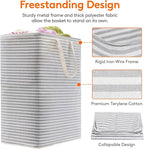 Lifewit 2 Pack Laundry Basket 125L Each, Collapsible Clothes Hamper with Reinforced Handles, Freestanding Waterproof Design for Bedroom and Laundry Room, Grey 250L Total