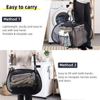 Collapsible Laundry Basket, 90L Foldable Pop-up Laundry Hamper with Handles, Mesh Dirty Clothes Hamper for Laundry, Bathroom, Kids Room, Dorm,Travel or Camping (Black)