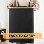 Odonata Large Toilet Paper Storage Basket with Lid, Slim Toilet Paper Organizer, Hold up to 20 Regular Rolls or 15 Mega Rolls. (Black, 49L)