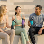 18oz Insulated Stainless Steel Water Bottle, Wide Mouth Double Wall Vacuum, Silicone Straw, Sweat & Leak Proof, BPA Free Insulated Water Flask for Travel, Purple & Black