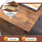 DEVAISE 3 Drawer Rolling File Cabinet with Lock, Wood Under Desk Filing Cabinet fits Letter/Legal/A4 Size for Home Office, Rustic Brown