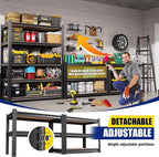 77.9"Hx46"Wx20"D Garage Shelving 5 Tier Storage Shelves,Adjustable Heavy Duty Metal Shelving Unit and Storage Large Rack,Utility Steel Shelf For Warehouse Industrial Pantry Basement Organizers