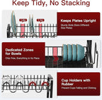 2 Tier Dish Drainers Drying Rack for Kitchen Counter Large Stainless Steel Dishes Drain with Drainboard, Space Saving, Big Modern Black Countertop Metal Plates Dryer Strainer Holder and Extra Tray