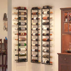Wall Mounted Wine Rack: Metal Hanging 10 Bottle Wine Holder - Black Wine Storage Rack