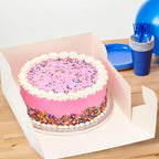 DecoPac 12" Round Silver Cake Drum Board & White Cake Box Combo, 12 Inch Square Bakery Box and Matching Cake Circle Set For Cake, Dessert, Pie, And Cookie Transport (Pack of 2)