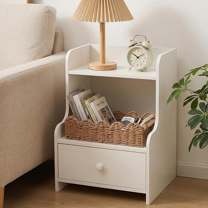 2 Pcs Toilet Paper Storage Basket, Beige Scalloped Edge Paper Rope Wicker Basket for Over Toilet Tank Top, Home Bathroom Bedroom Decor and Organization, Beige