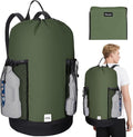 BALEINE 2PK 150L Laundry Bag Backpack, 900D Oxford Fabric Large Travel Laundry Bags with Shoulder Straps and 2 Mesh Pockets for College Dorm, Apartment, Laundromat (Green, 150L)