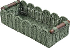Toilet Paper Storage Basket Bathroom Counter Organizer Wicker Baskets for Organizing Cute Basket for Apartment Bedroom Nursery Room Kitchen Bathroom Decor-Green
